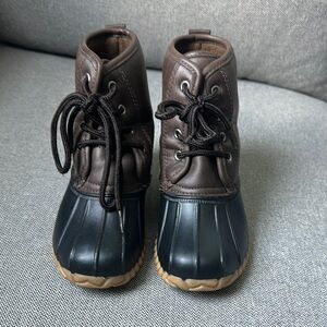 Kids Waterproof Brown and Black Boots